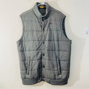 Polo Ralph Lauren Golf Gray Modal Jersey Quilted Insulated Snap Vest Jacket XL